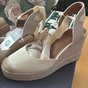 Women's Cream Espadrille Wedge Sandals